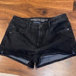 women’s American Eagle black denim shorts (6)